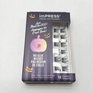 Kiss ImPress Press-On Halloween Falsies Gold Stars No Glue Needed 12 Clusters